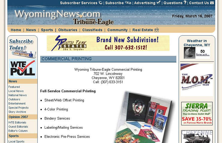 Wyoming Tribune-Eagle Commercial Printing