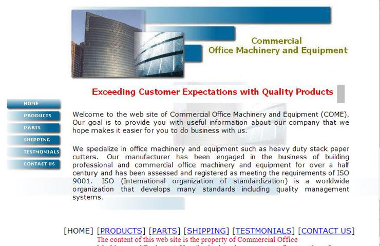 Commercial Office Machinery and Equipment (COME)